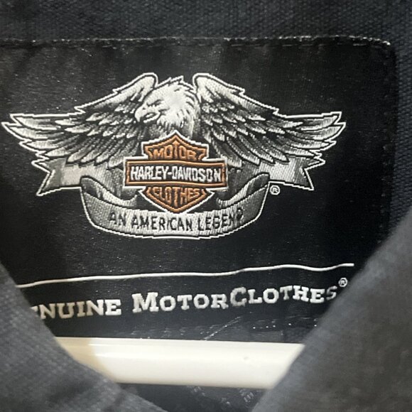 Harley Davidson Mens Navy Blue, Orange, White Button Up Shirt Jacket  Size 3XL - Picture 3 of 12